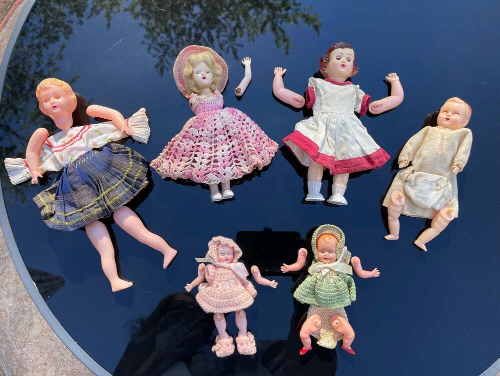 Lot of 6 Small Vintage Dolls